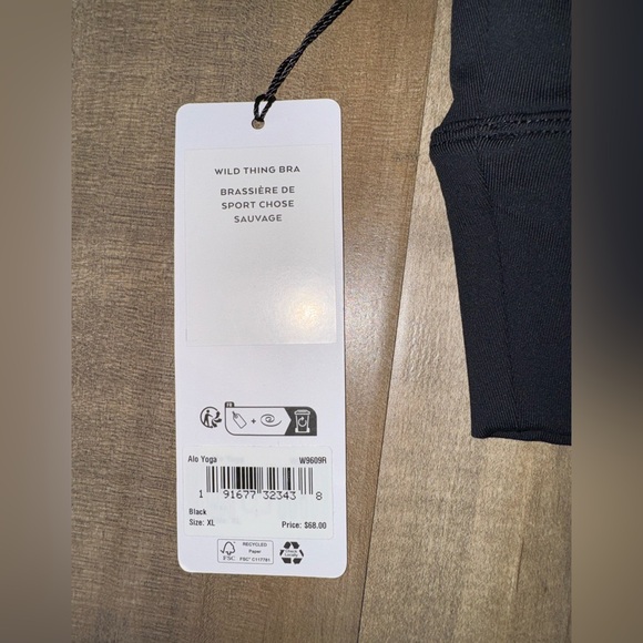 Alo Yoga Wild Thing Bra NWT Black Size XL - Picture 4 of 9